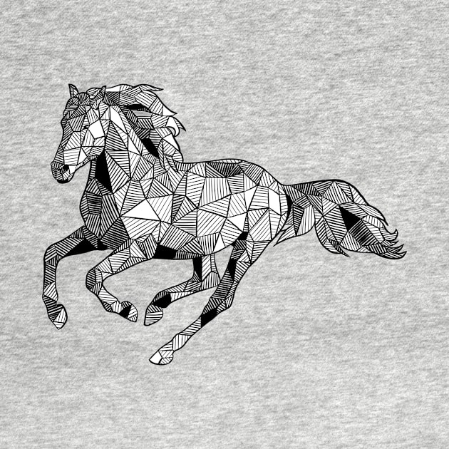 Running Horse Geometric Sketch by polliadesign